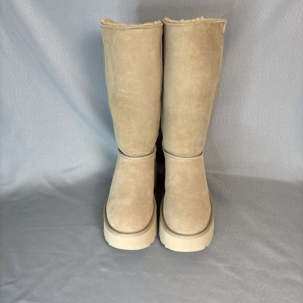 New UGG Classic Tall 8 New Heights Cuffable Suede Platform Sand Boots SOLD OUT! - Picture 9 of 16